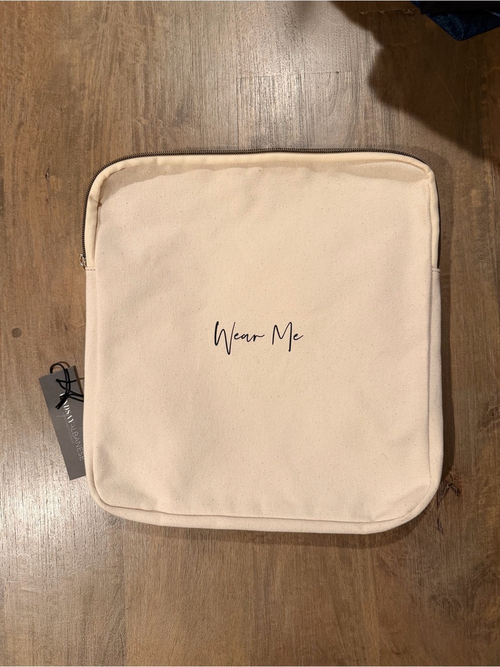 Extended Travel Laundry Bag / One side Wear Me & One side Wash Me - Cream Canvas - Picture 2 of 5